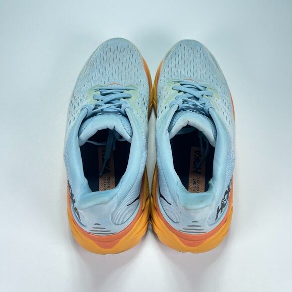 Hoka One One Clifton 8 Light Blue Yellow Running Shoes 1119394 SSIF Womens Sz 9B - Picture 6 of 10